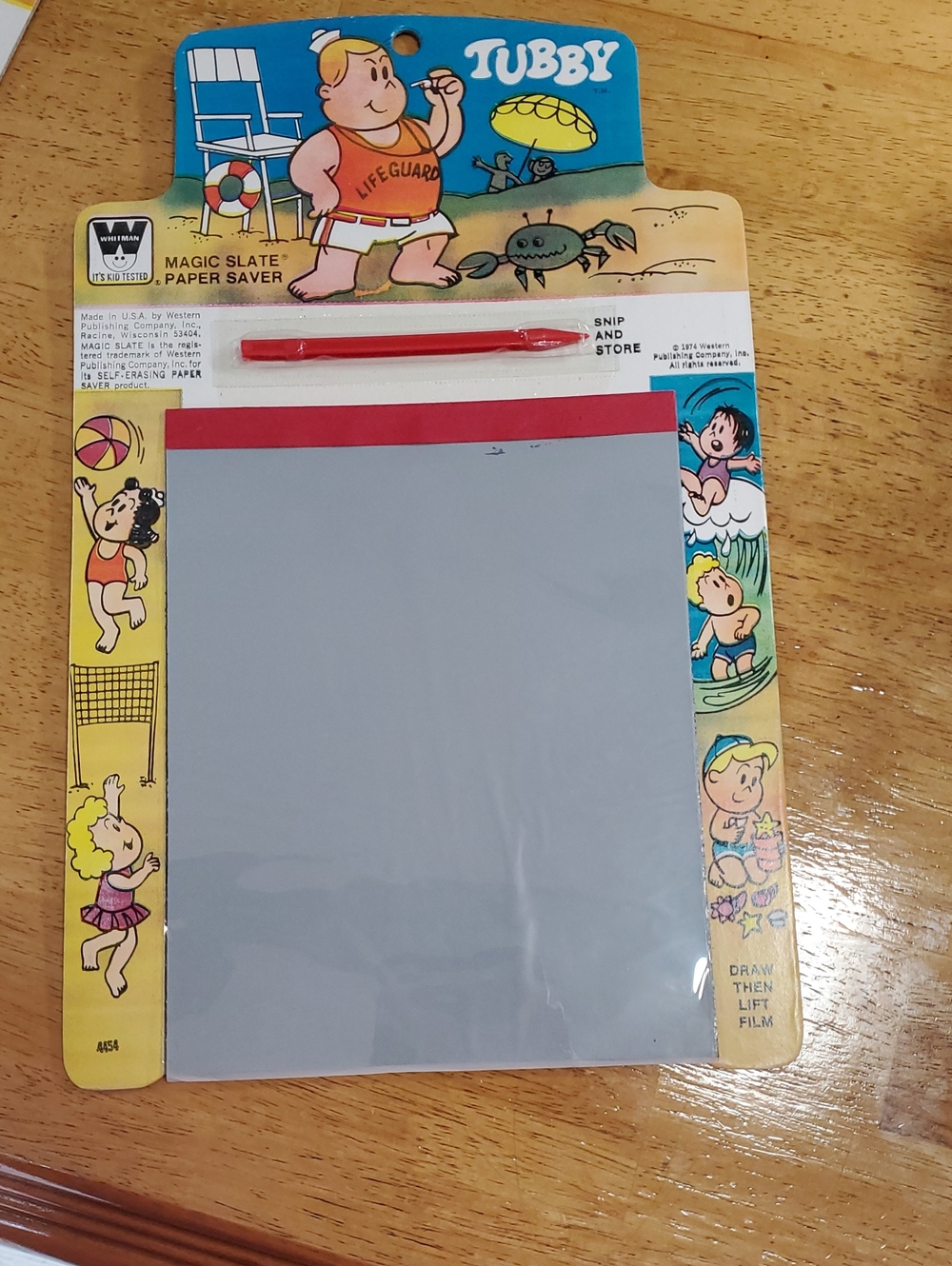 Vintage Magic Slate Paper Saver - Gray with Red Stylus